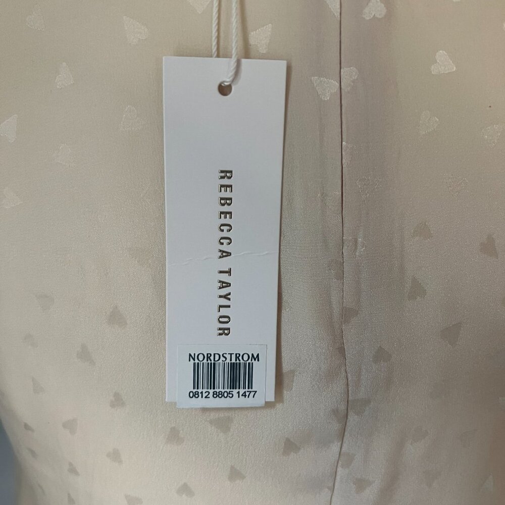 Rebecca Taylor Silk Heart Blouse Parfait Pink NWT Small - Picture 5 of 6